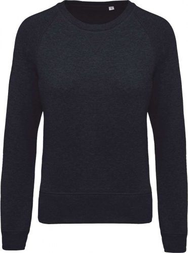 Kariban KA481 Organic pamut női környakas pulóver - French Navy Heather