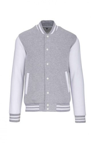 Kariban KA497 Teddy unisex pamut petentos pulóver - Oxford Grey/White