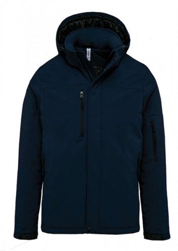 Kariban KA650 férfi kapucnis softshell béléses parka kabát - Navy