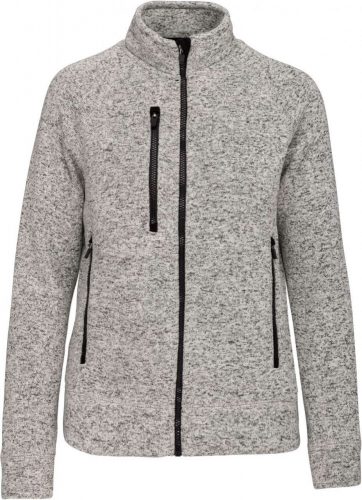 Kariban KA9107 női cipzáros heather dzseki - Light Grey Mélange