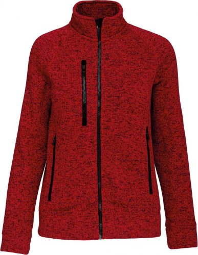 Kariban KA9107 női cipzáros heather dzseki - Red Melange