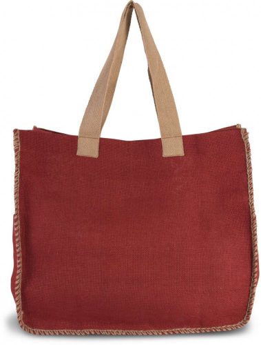 Kimood KI0248 JUTE BAG WITH CONTRAST STITCHING U