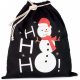 Kimood KI0745 COTTON BAG WITH SNOWMAN DESIGN AND DRAWCORD CLOSURE U