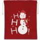 Kimood KI0745 COTTON BAG WITH SNOWMAN DESIGN AND DRAWCORD CLOSURE U