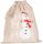 Kimood KI0745 COTTON BAG WITH SNOWMAN DESIGN AND DRAWCORD CLOSURE U