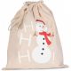 Kimood KI0745 COTTON BAG WITH SNOWMAN DESIGN AND DRAWCORD CLOSURE U