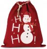 Kimood KI0745 COTTON BAG WITH SNOWMAN DESIGN AND DRAWCORD CLOSURE U