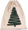 Kimood KI0746 COTTON BAG WITH CHRISTMAS TREE DESIGN AND DRAWCORD CLOSURE U