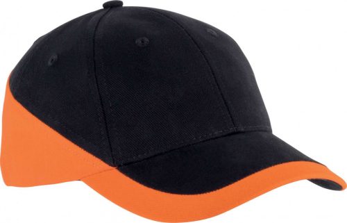 K-UP KP045 Racing pamut kéttónusú 6 paneles sapka - Black/Orange