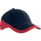 K-UP KP045 Racing pamut kéttónusú 6 paneles sapka - Navy/Red