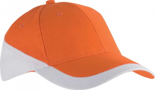 K-UP KP045 Racing pamut kéttónusú 6 paneles sapka - Orange/White