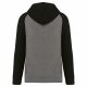 Proact PA369 Two-tone felnőtt kapucnis pulóver - Grey Heather/Black