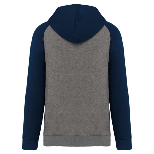 Proact PA369 Two-tone felnőtt kapucnis pulóver - Grey Heather/Sporty Navy