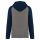 Proact PA369 Two-tone felnőtt kapucnis pulóver - Grey Heather/Sporty Navy