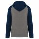 Proact PA369 Two-tone felnőtt kapucnis pulóver - Grey Heather/Sporty Navy