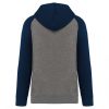 Proact PA369 Two-tone felnőtt kapucnis pulóver - Grey Heather/Sporty Navy