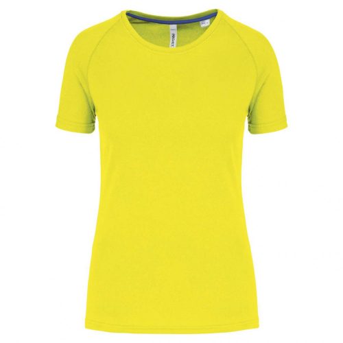 Proact PA4013 újrahasznosított női kereknyakú sportos póló - Fluorescent Yellow