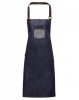 Premier PR136 'DIVISION' WAXED LOOK DENIM BIB APRON WITH FAUX LEATHER U