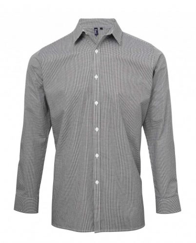 Premier PR220 MEN'S LONG SLEEVE GINGHAM COTTON MICROCHECK SHIRT XS