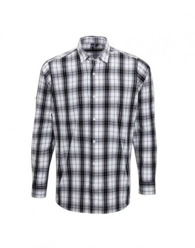 Premier PR254 'GINMILL' CHECK - MEN'S LONG SLEEVE COTTON SHIRT XL