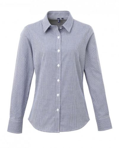 Premier PR320 WOMEN'S LONG SLEEVE GINGHAM MICROCHECK SHIRT 2XL