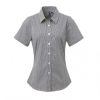 Premier PR321 WOMEN'S SHORT SLEEVE GINGHAM MICROCHECK SHIRT XS