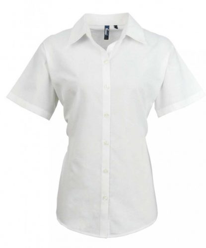 Premier PR336 WOMEN'S SHORT SLEEVE SIGNATURE OXFORD BLOUSE 2XL