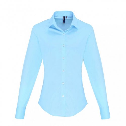 Premier PR344 WOMEN'S STRETCH-FIT COTTON POPLIN LONG SLEEVE SHIRT XS