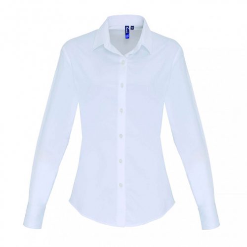 Premier PR344 WOMEN'S STRETCH-FIT COTTON POPLIN LONG SLEEVE SHIRT 2XL