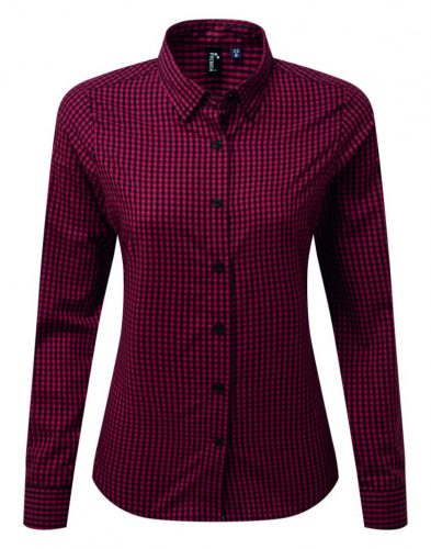 Premier PR352 'MAXTON' CHECK WOMEN'S LONG SLEEVE SHIRT XS