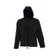 SOL'S SO46602 Replay férfi kapucnis softshell dzseki - Black