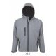 SOL'S SO46602 Replay férfi kapucnis softshell dzseki - Grey Melange