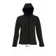 SOL'S SO46802 Replay női kapucnis softshell dzseki - Black