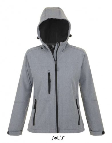 SOL'S SO46802 Replay női kapucnis softshell dzseki - Grey Melange