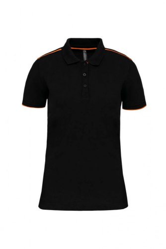 Designed To Work WK271 Daytoday női rövid ujjú kontrasztos  pólóing - Black/Orange