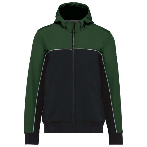 Designed To Work WK450 Bionic uniszex háromrétegű kéttónusú  softshell dzseki - Black/Forest Green