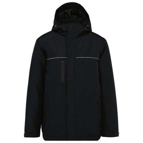 Designed To Work WK650 Uniszex kapucnis parka munkavédelmi esőkabát - Black