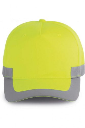 Designed To Work WKP123 uniszex neon színű sapka 5 paneles - Fluorescent Yellow